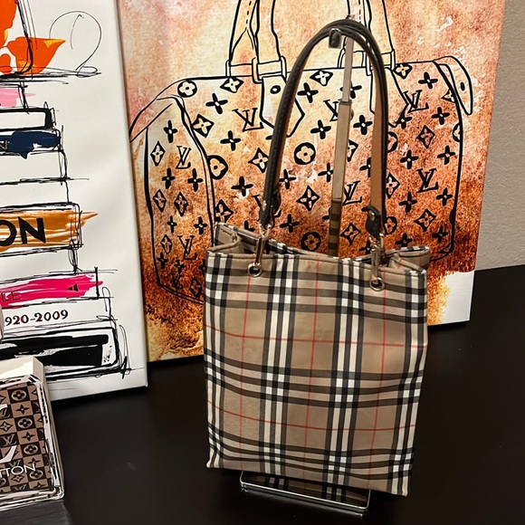 Burberry Nova Check Nylon Small Tote - Picture 1 of 9